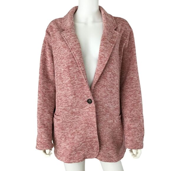 Lands' End Jackets & Blazers - Land's End Womens Knit Performance Blazer sz 2X Maroon Fleece Liner Comfort NEW